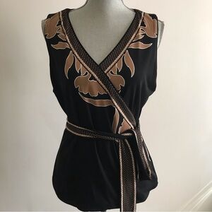 NWT WHBM Reversible Matte Jersey Sleeveless Tank with Tie Belt